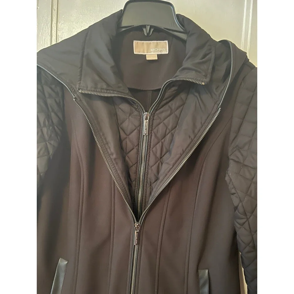 Michael Kors long coat jacket waterproof quilted sleeve hooded